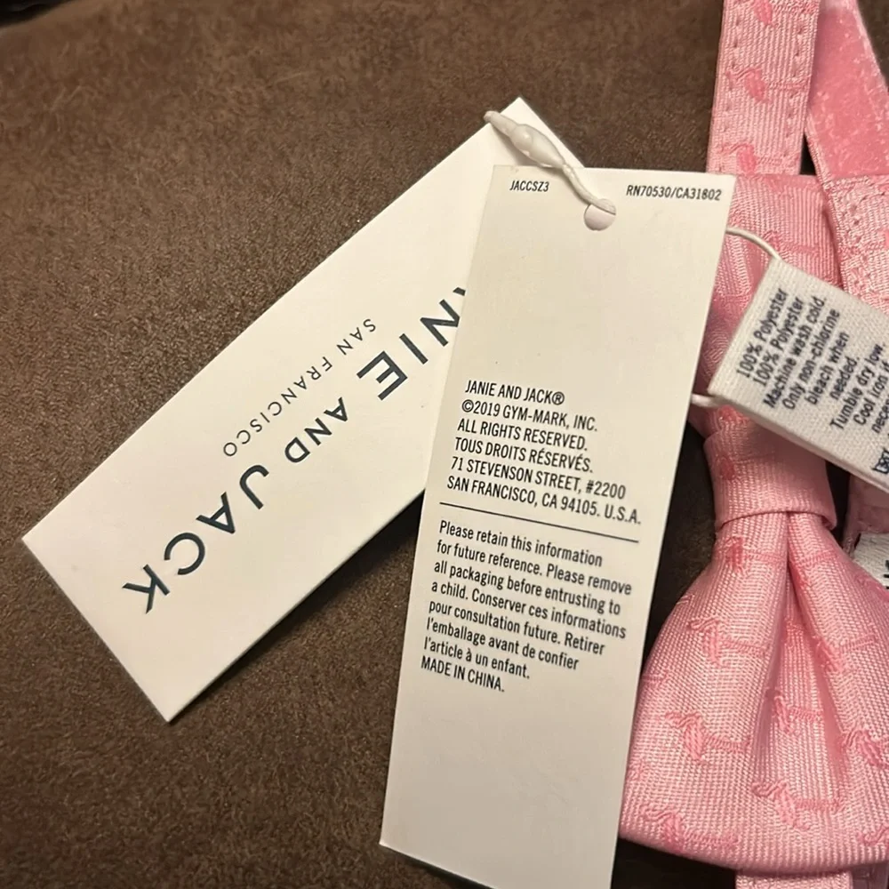 Janie and Jack Pink Flamingo Bow Tie